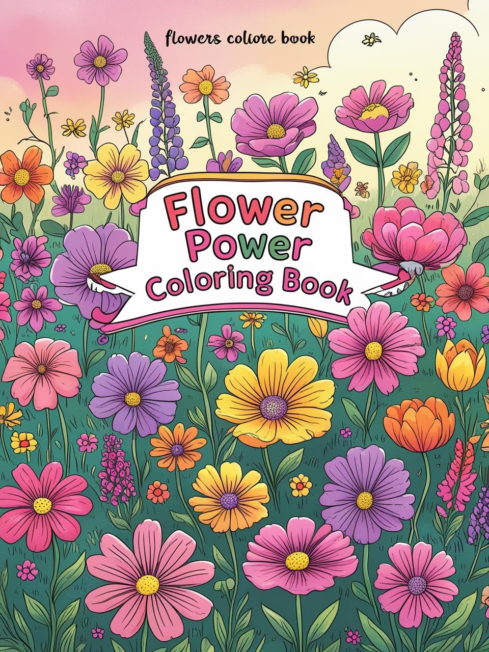 Flower Power Coloring Book
