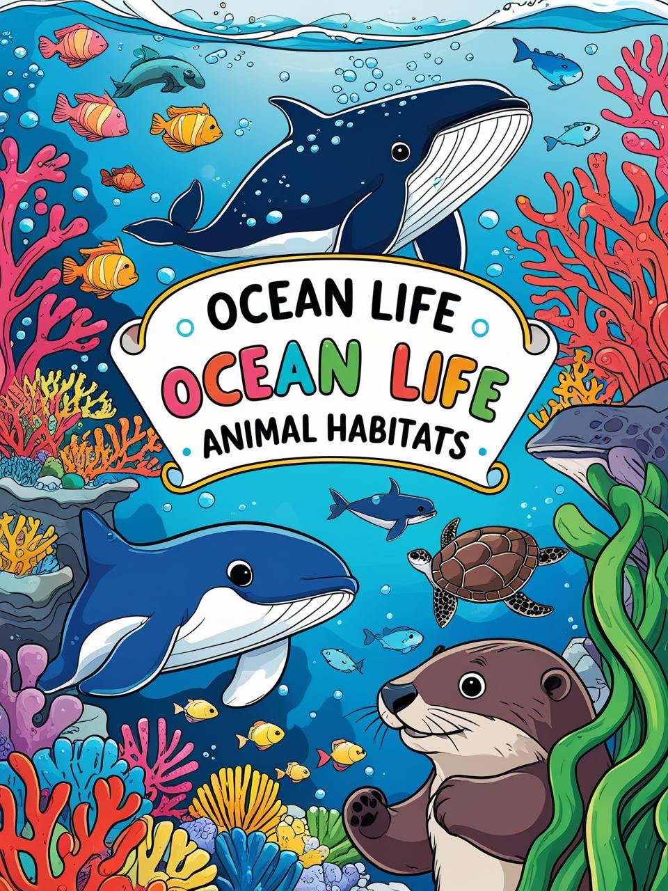 Ocean Life Animal Habitats Coloring Book